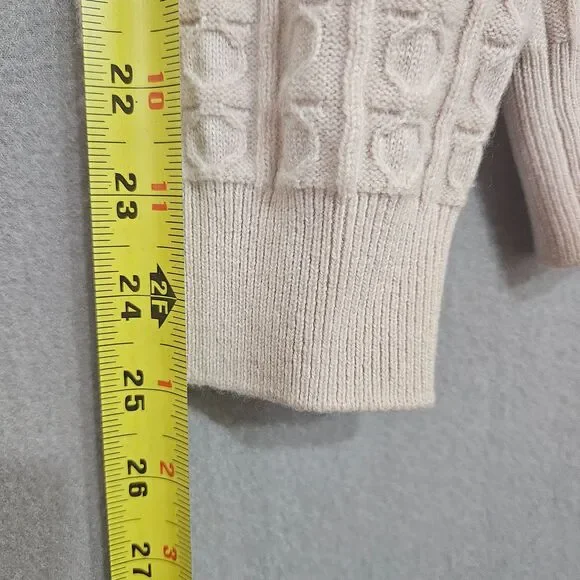 Salvatore Ferragamo Cashmere Cotton XO Cable Knit Stitch Cardigan Mens M Ivory - Picture 8 of 14